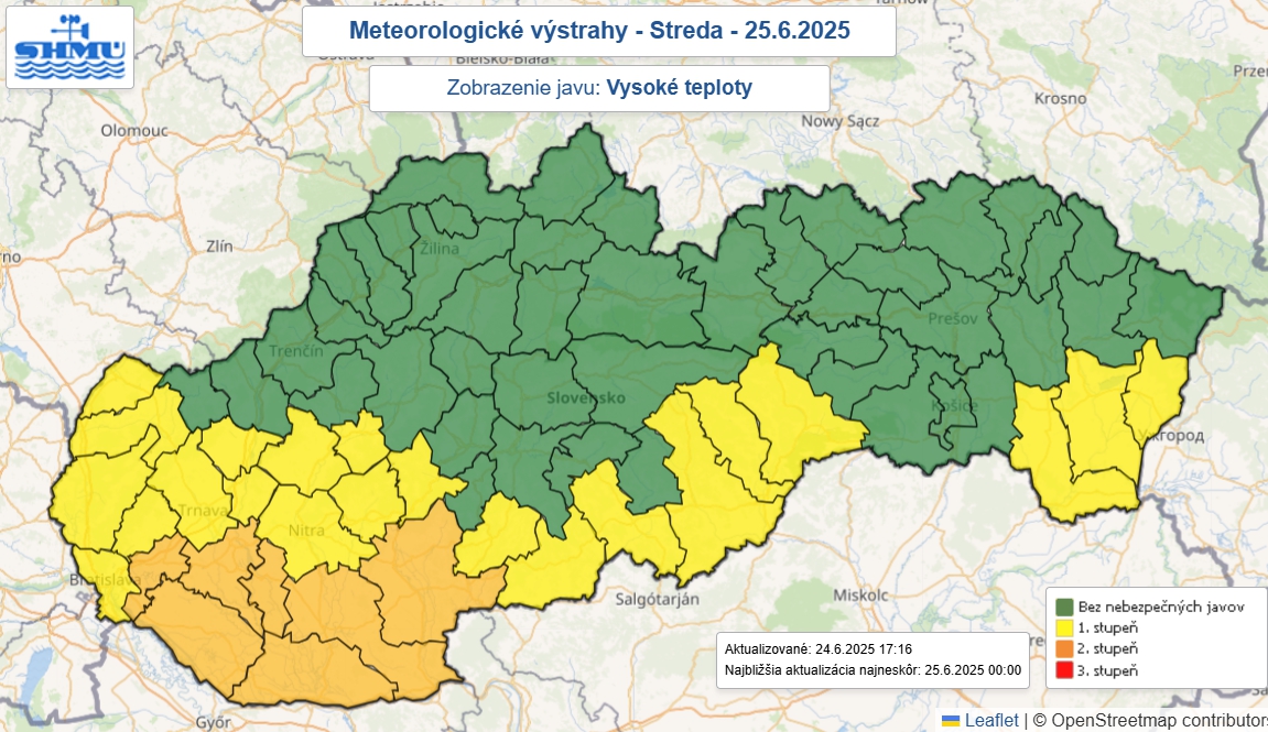 Vysoké teploty môžu zajtra