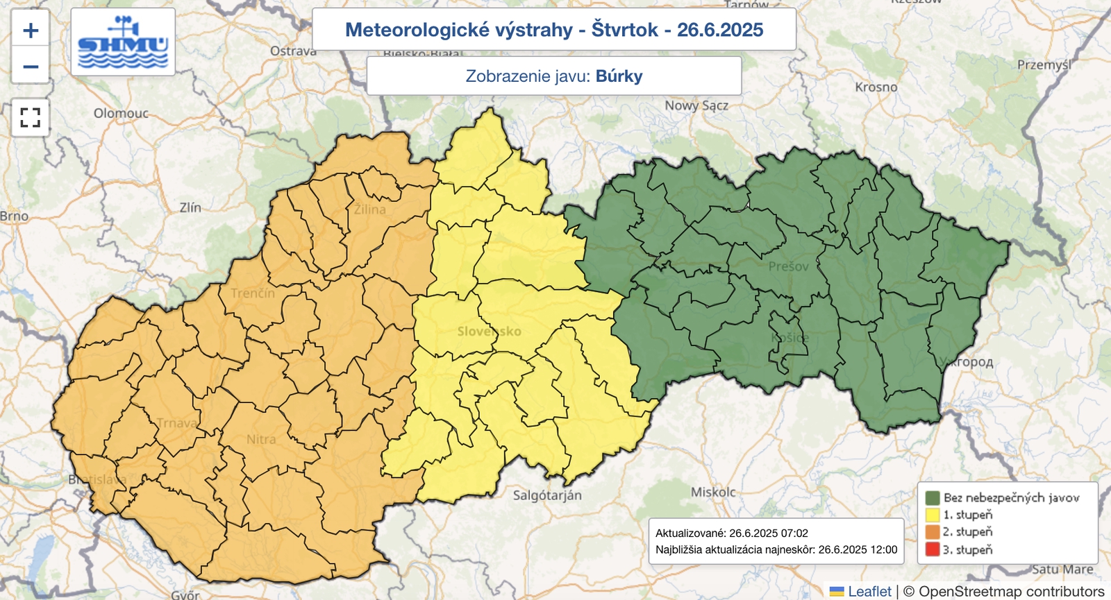 Horúčavy a búrky na