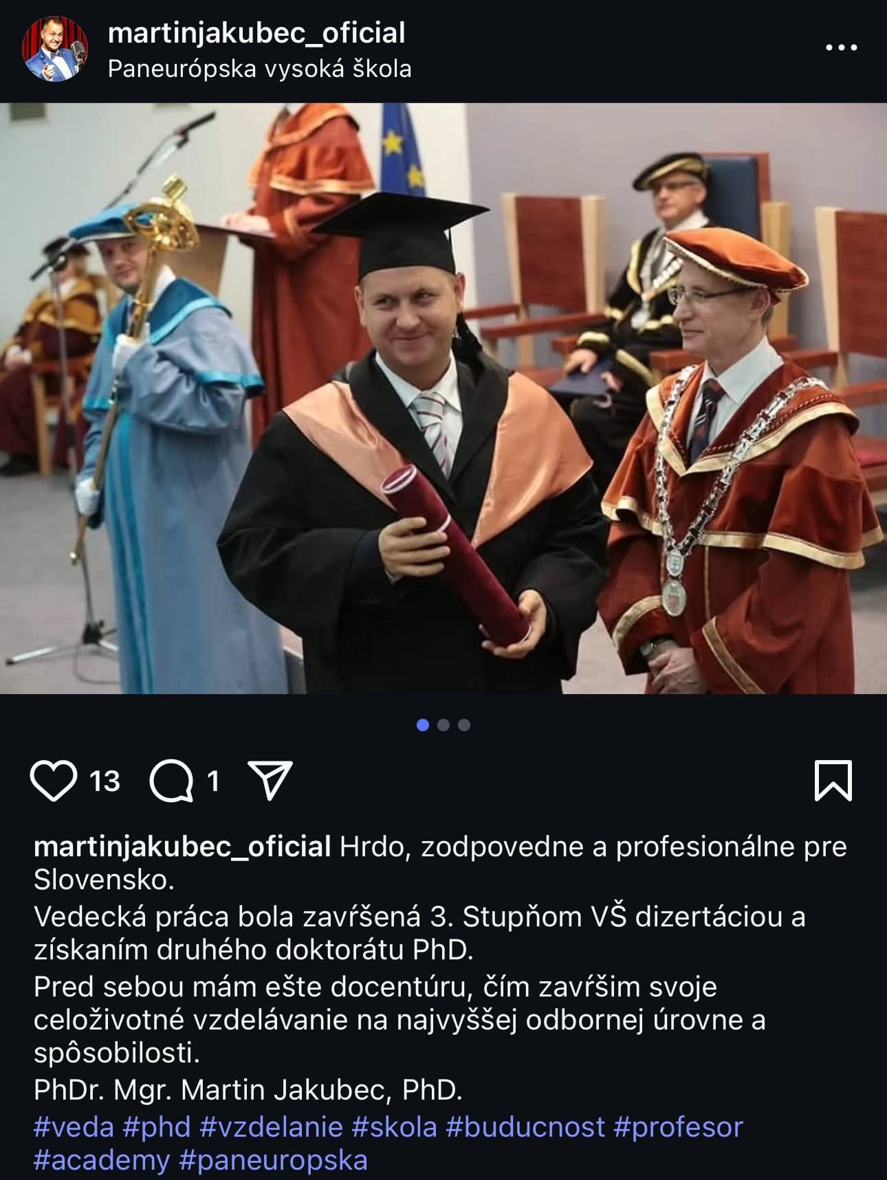 Martin Jakubec má za sebou ďalší miľník vo svojom živote.