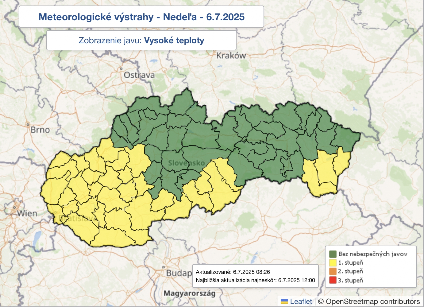 Výstraha pred vysokými teplotami