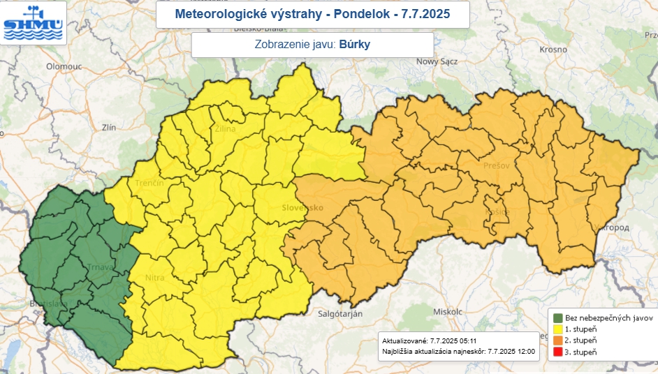 Meteorológovia varujú pred búrkami