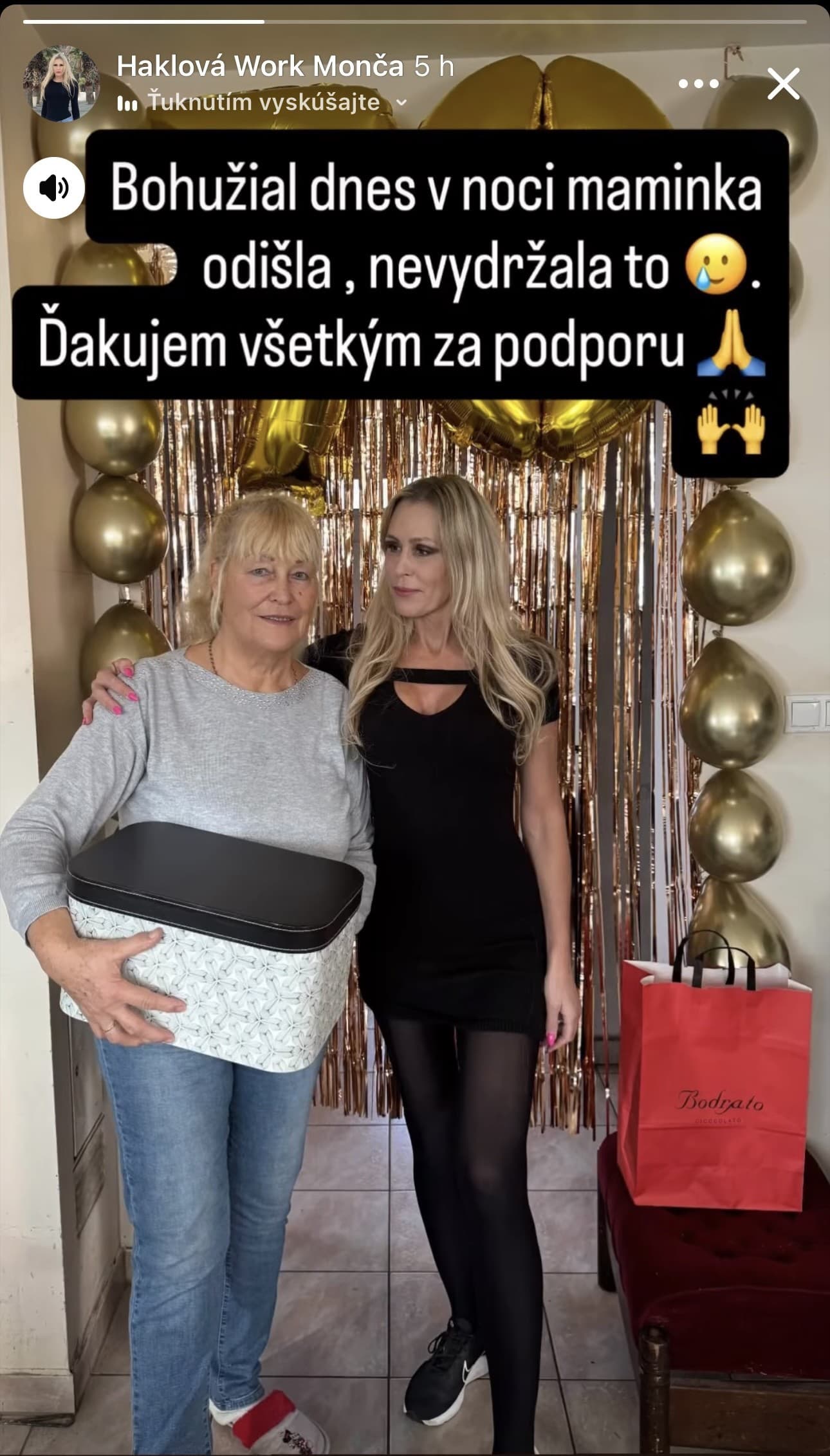 Monika Haklová s milovanou maminkou