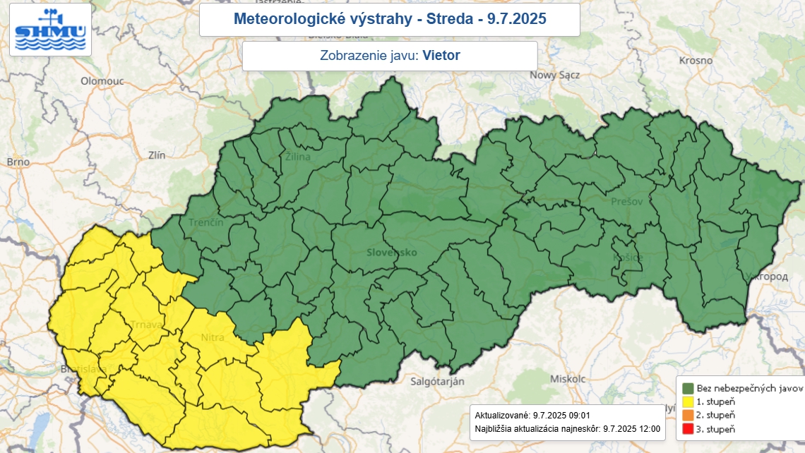 Meteorológovia varujú miestami pred
