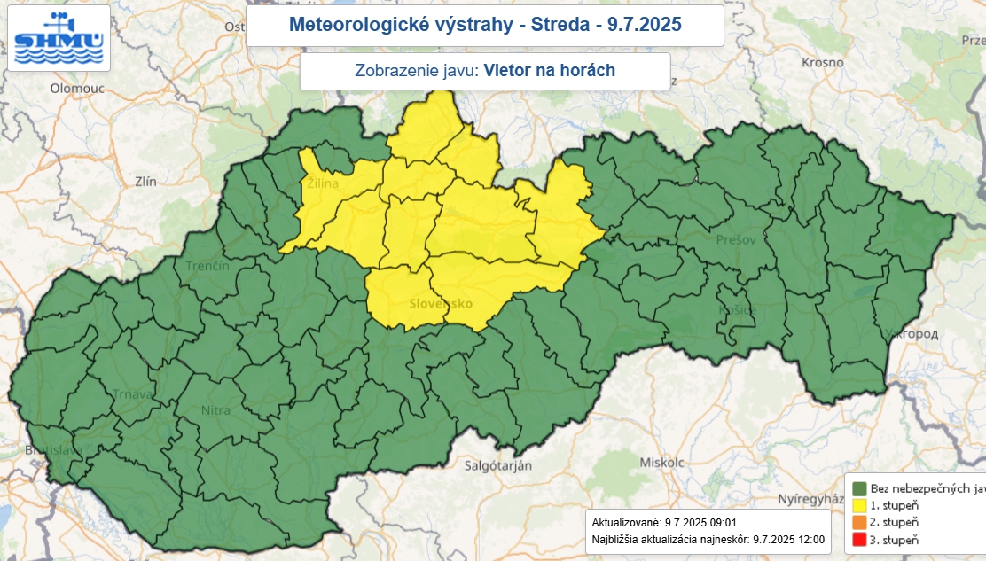 Meteorológovia varujú miestami pred