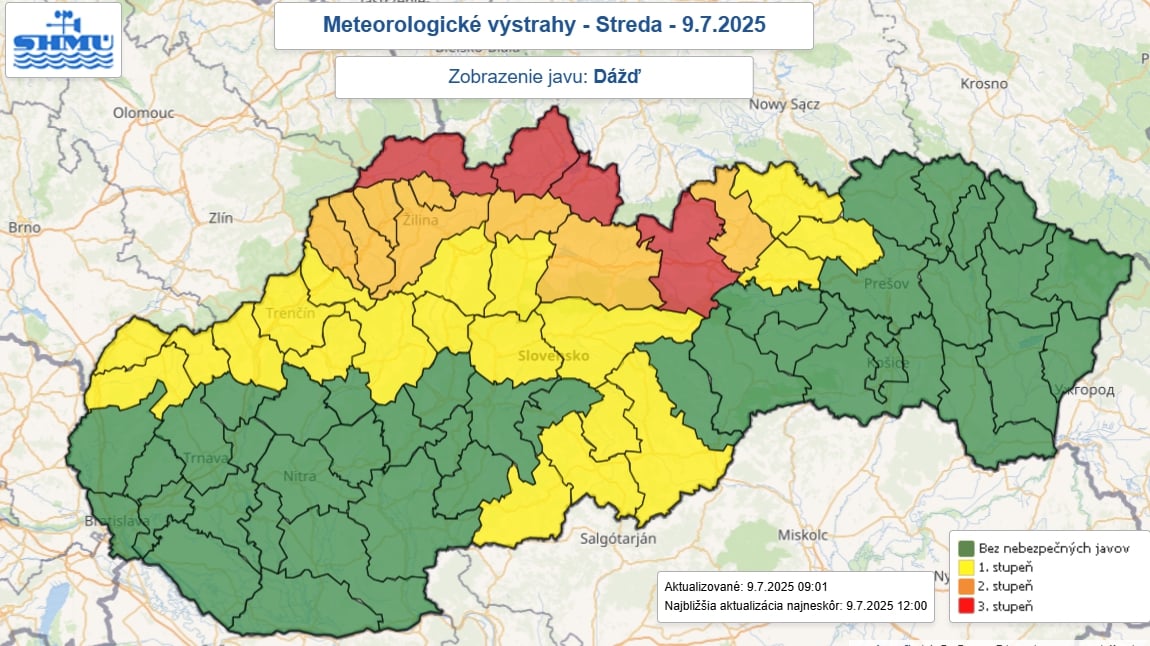 Meteorológovia varujú miestami pred
