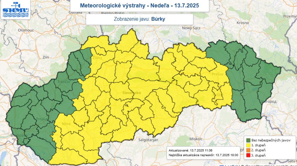 Na väčšine Slovenska dnes