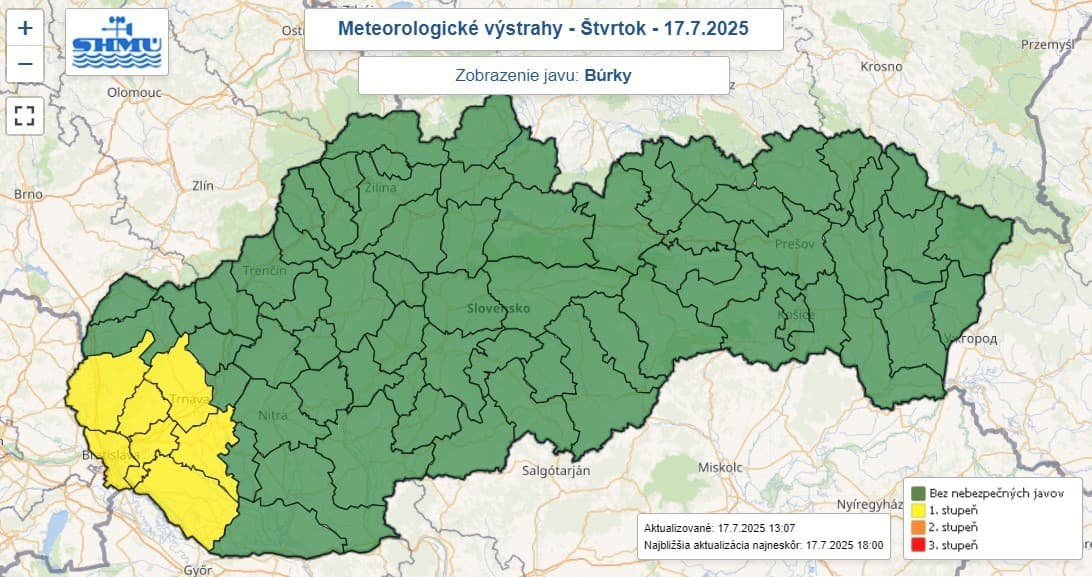 V niektorých okresoch západného