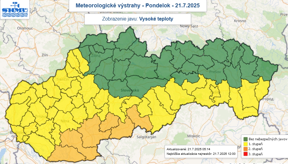 Slovensko popoludní zasiahnu horúčavy