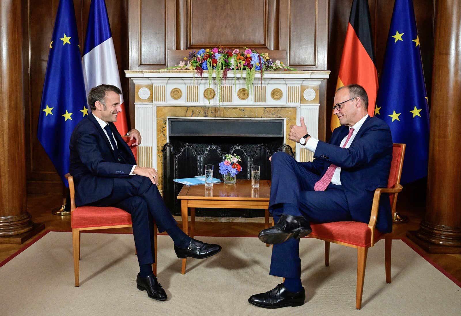 Emmanuel Macron a Friedrich Merz