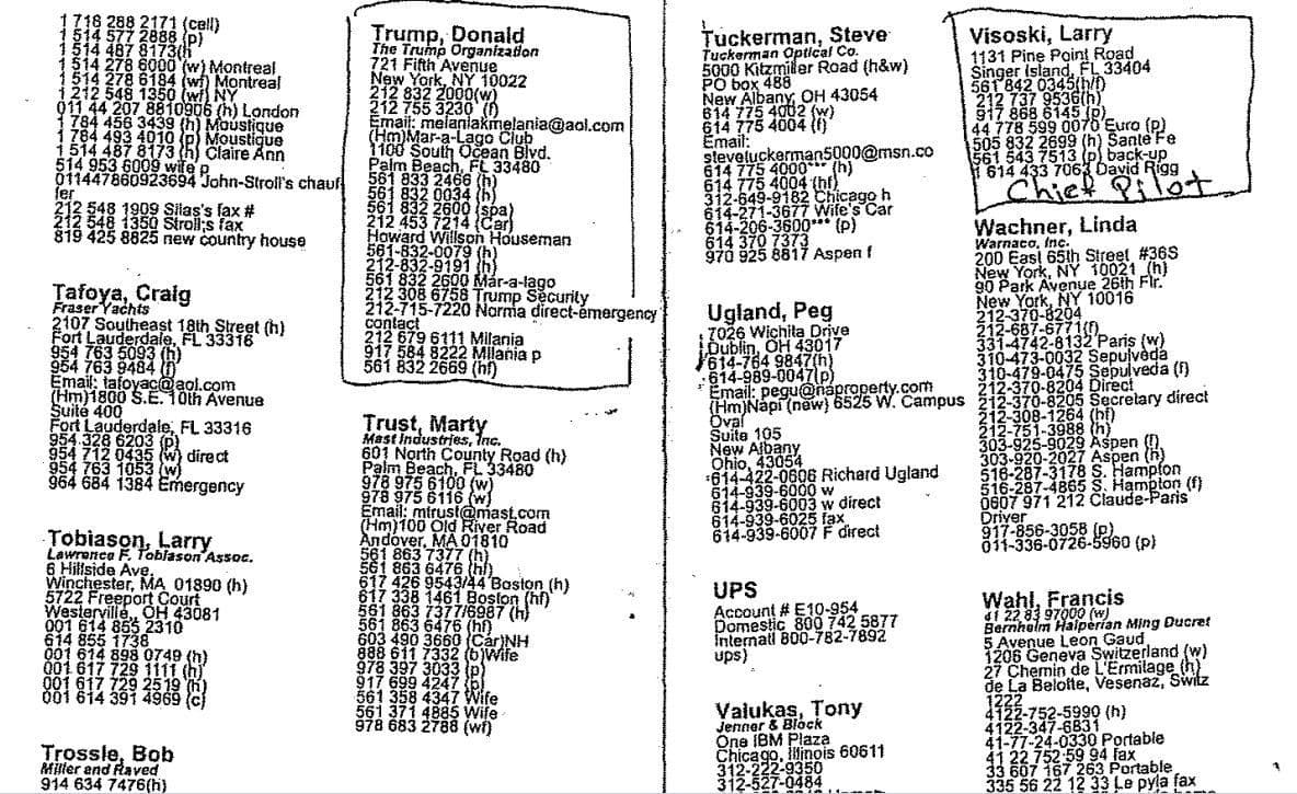 Na uniknutých záberoch vidieť Trumpovo meno.