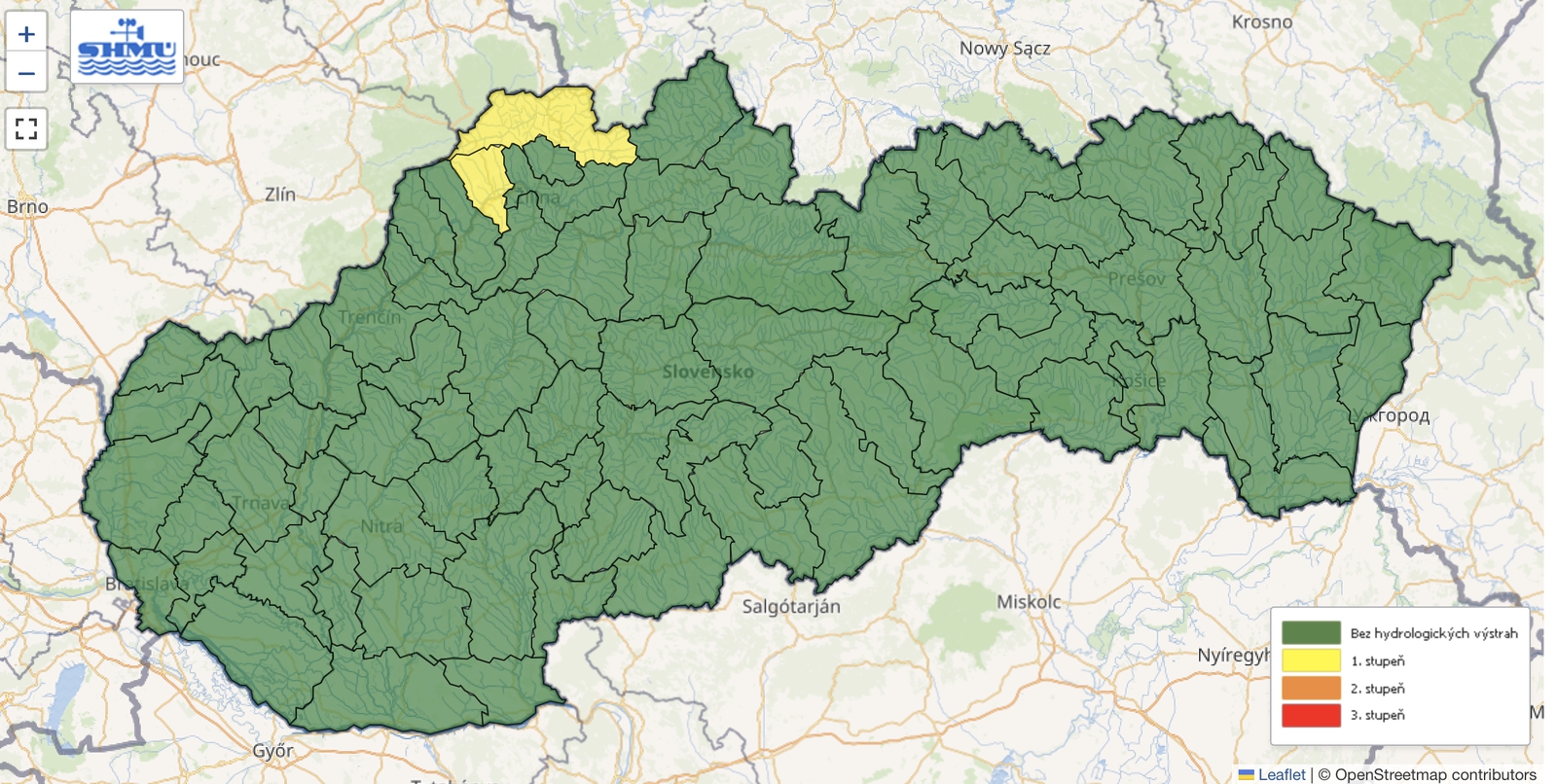 AKTUÁLNE Hladina rieky Kysuce