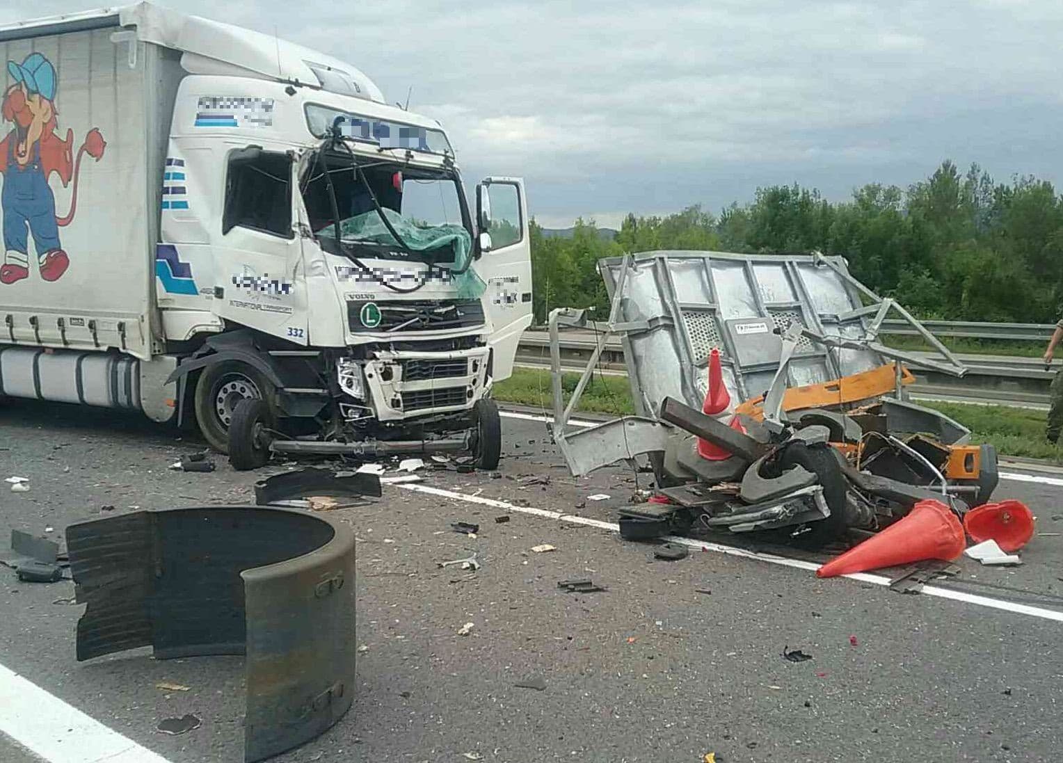 dopravná nehoda na diaľnici pri Košeci