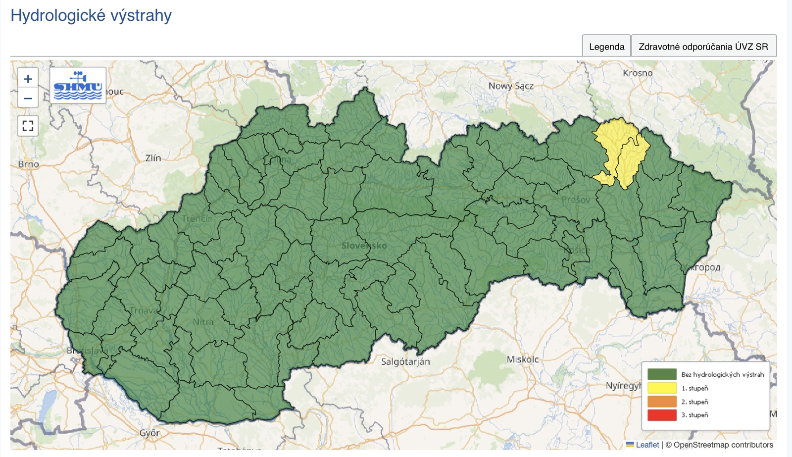 SHMÚ upozorňuje na riziko