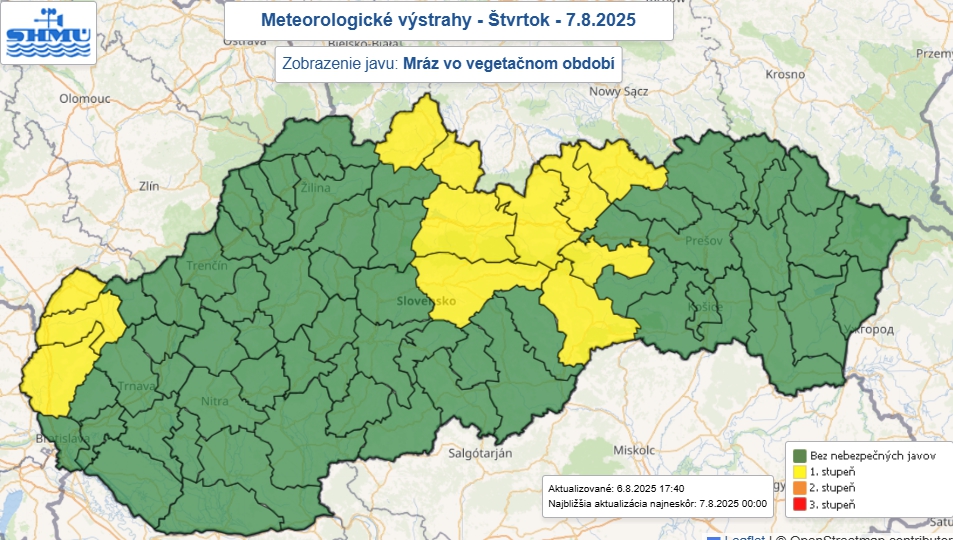 MIMORIADNE varovanie meteorológov: V