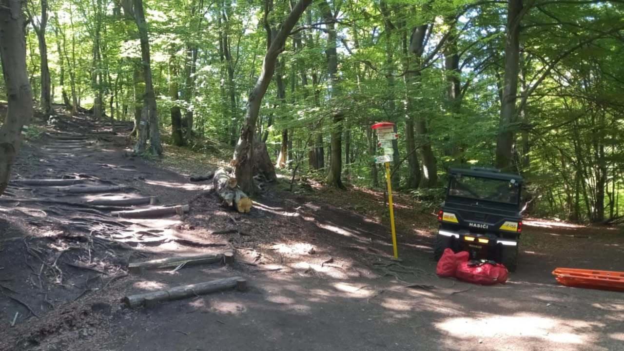 Pád turistu v Súľovských skalách