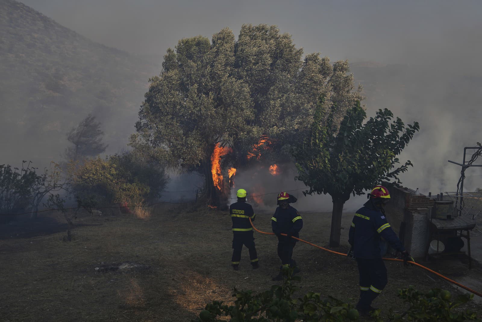 Lesný požiar v Grécku