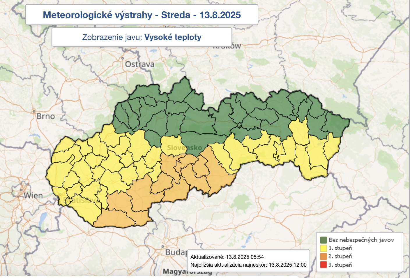 Výstrahy pred vysokými teplotami