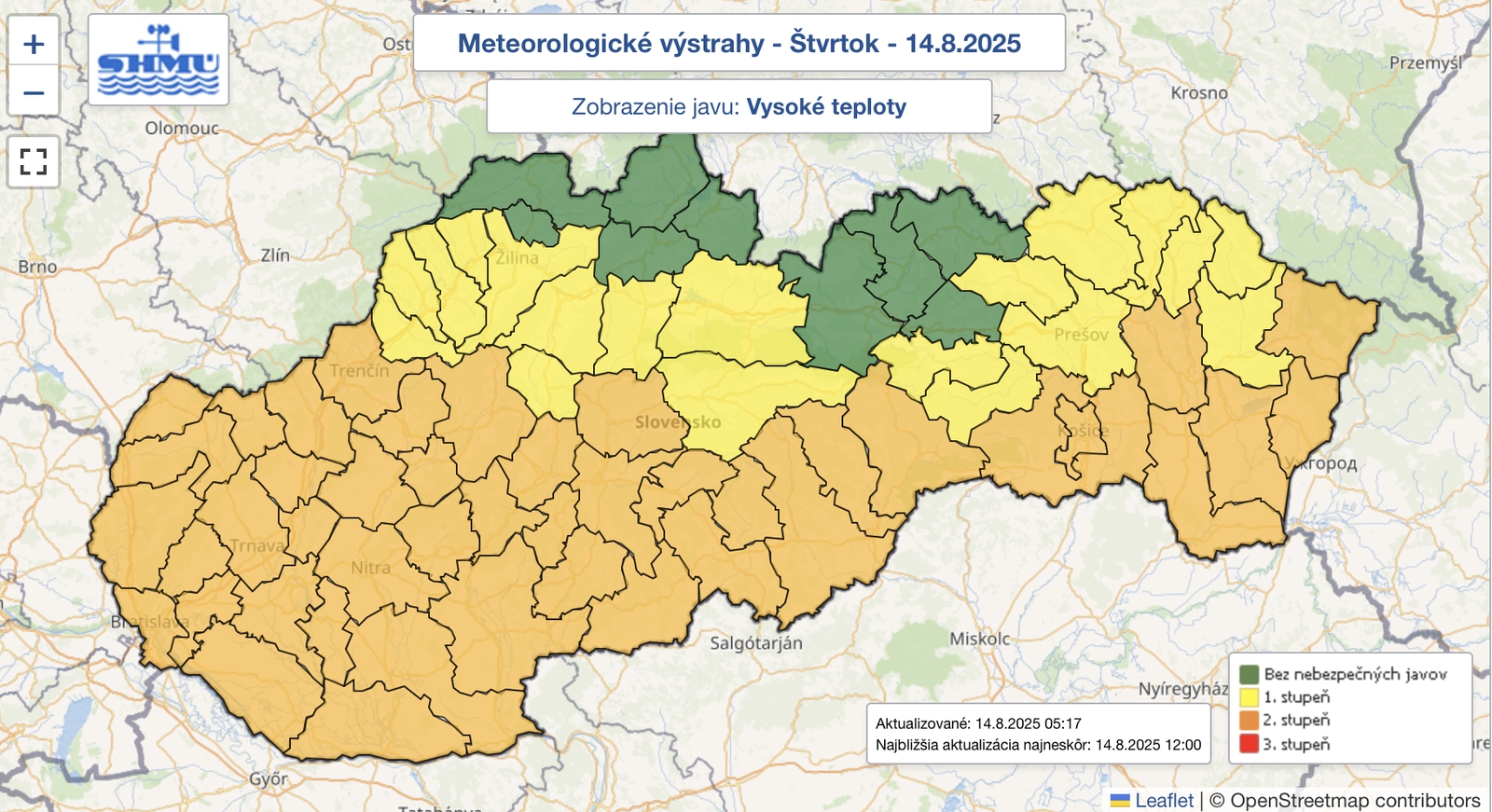 Horúčavy pokračujú! Väčšinu územia