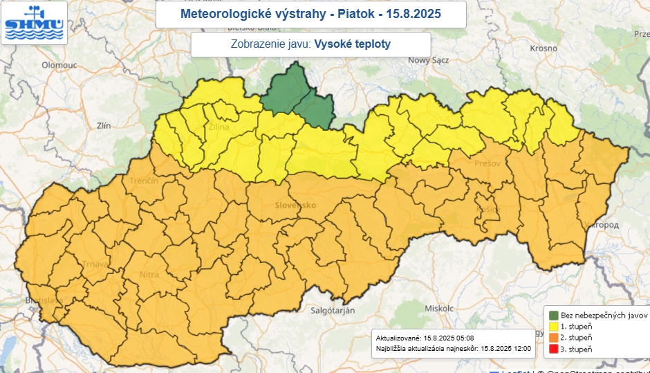 Na väčšine územia Slovenska