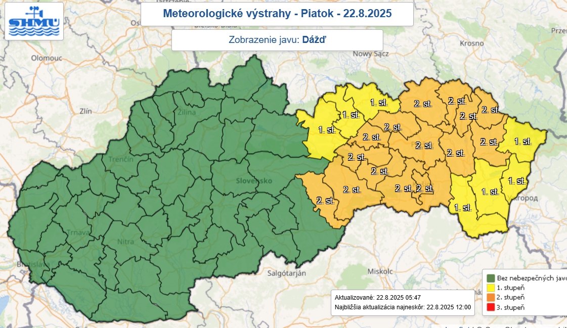 Aj dnes bude daždivo: