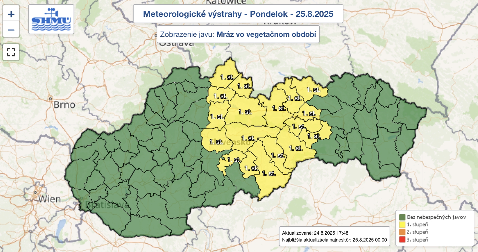 Meteorológovia varujú pred prízemným