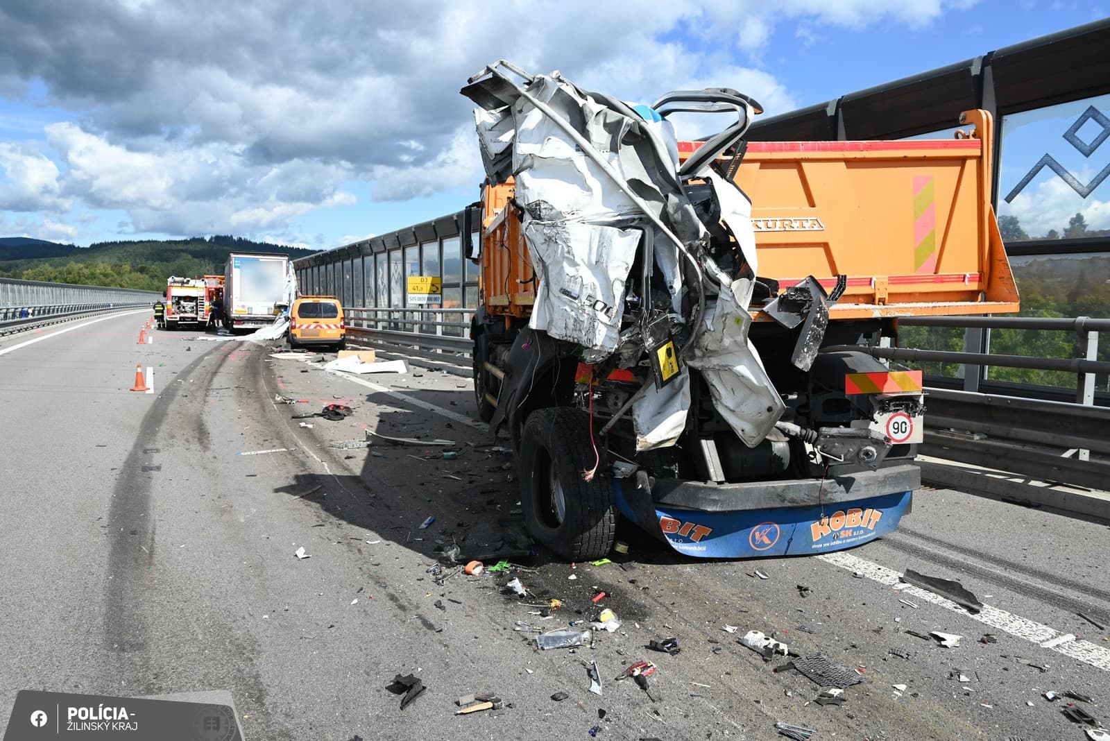 Kamionista na D3 vrazil