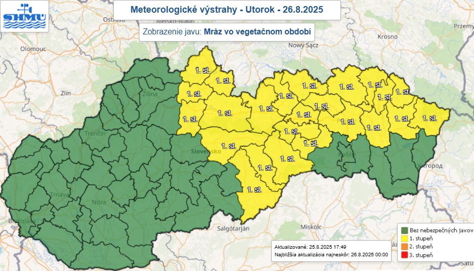 Meteorológovia varujú pred prízemným