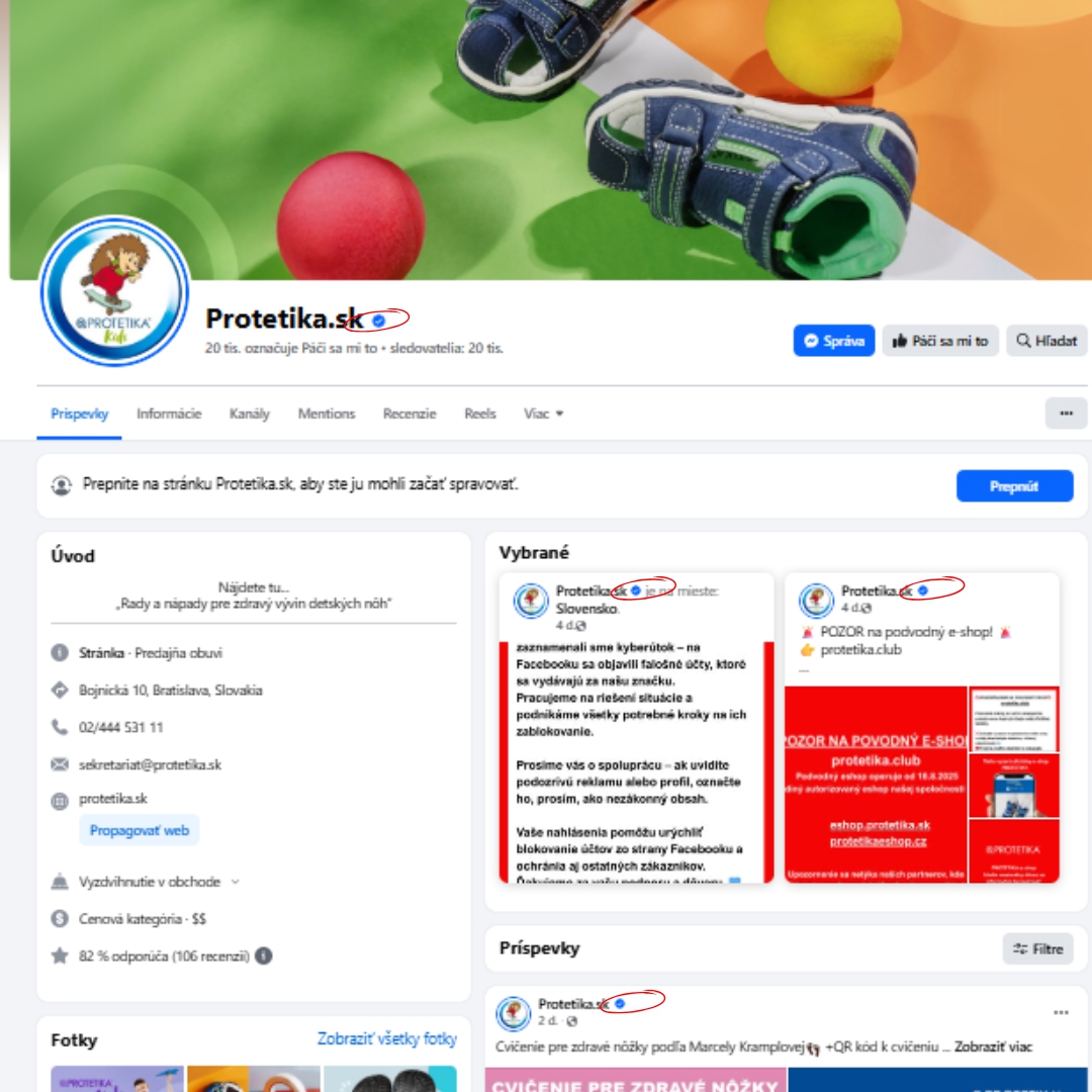 Verifikovaný FB profil Protetiky