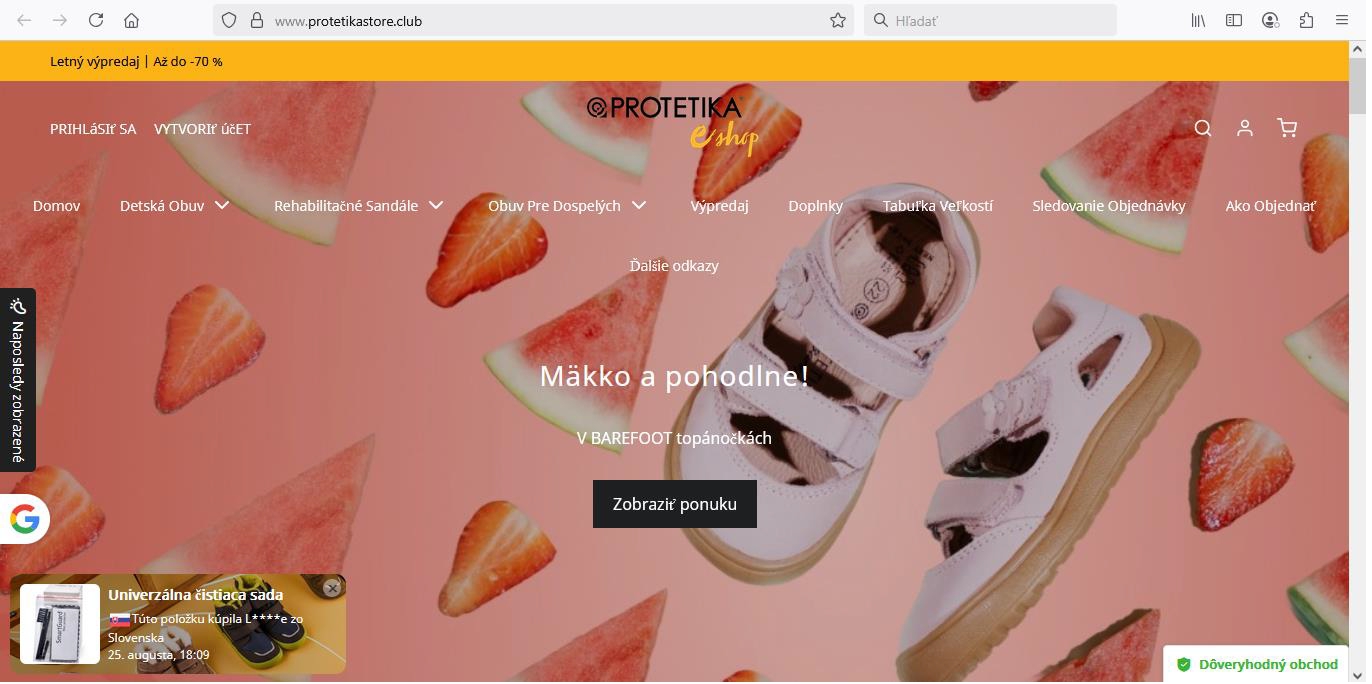 Podvodná webová stránka