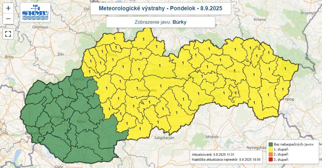 Meteorológovia varujú: Hydrologické výstrahy