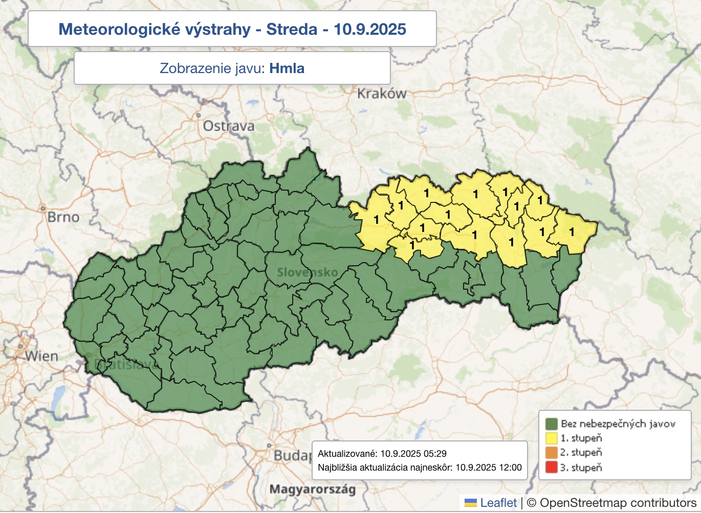 Výstraha pred hmlou
