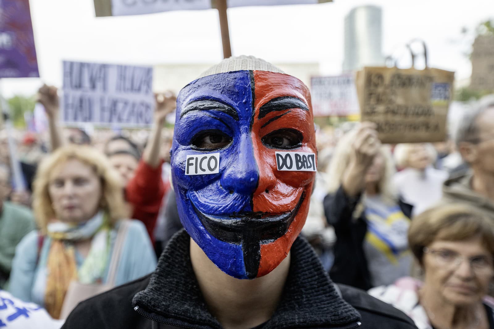 protest hnutia Progresívne Slovensko proti konsolidácii v Bratislave