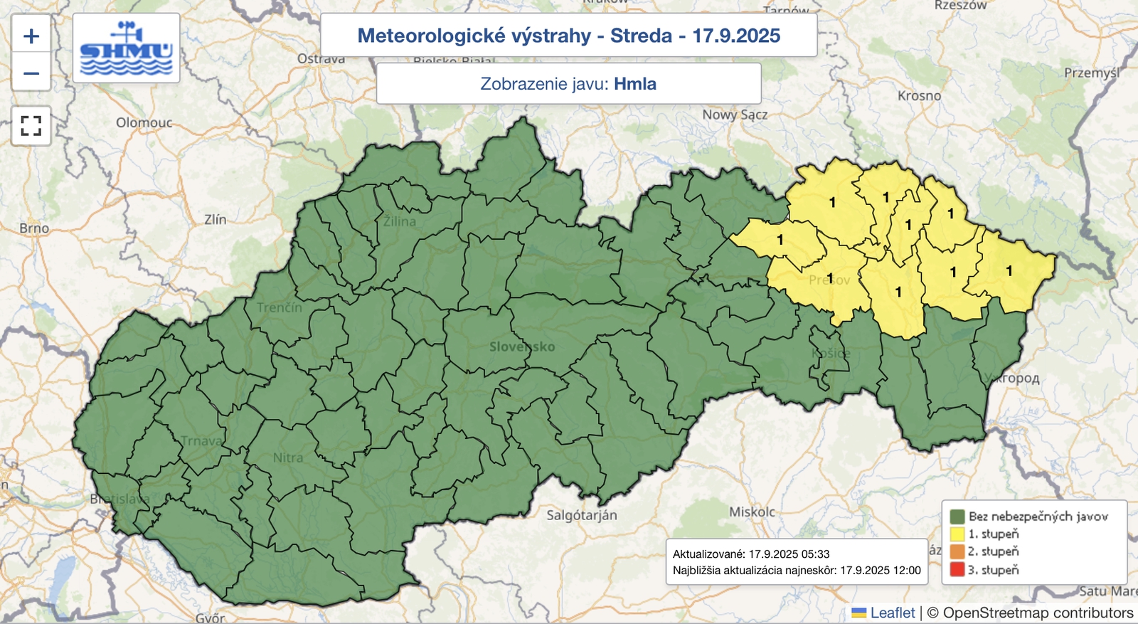 Meteorológovia varujú: V niektorých