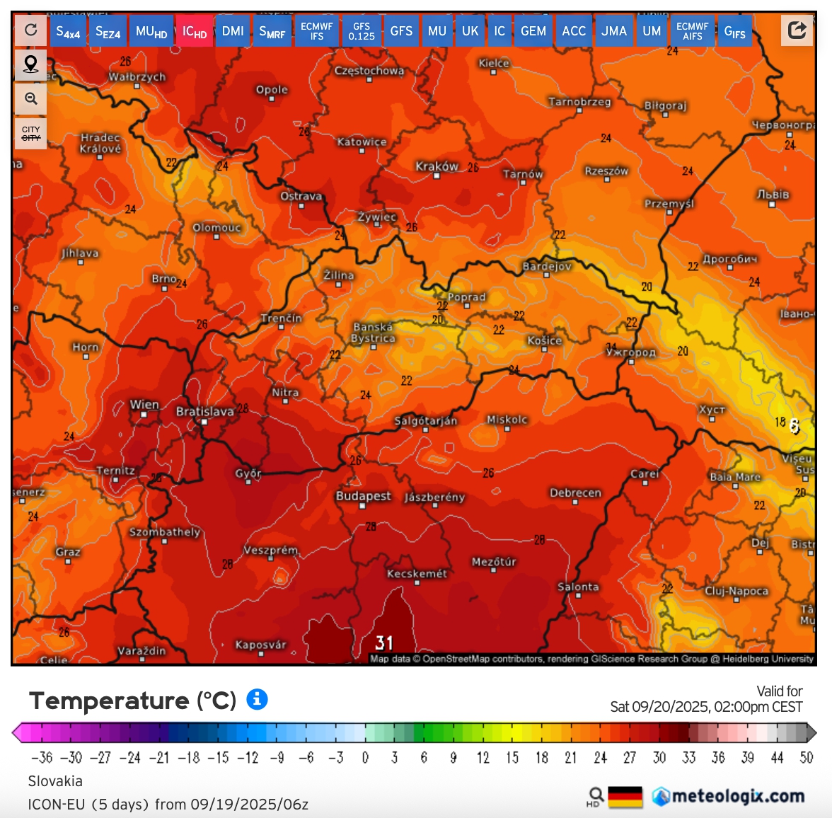 Predpoveď na sobotu 20. septembra 2025