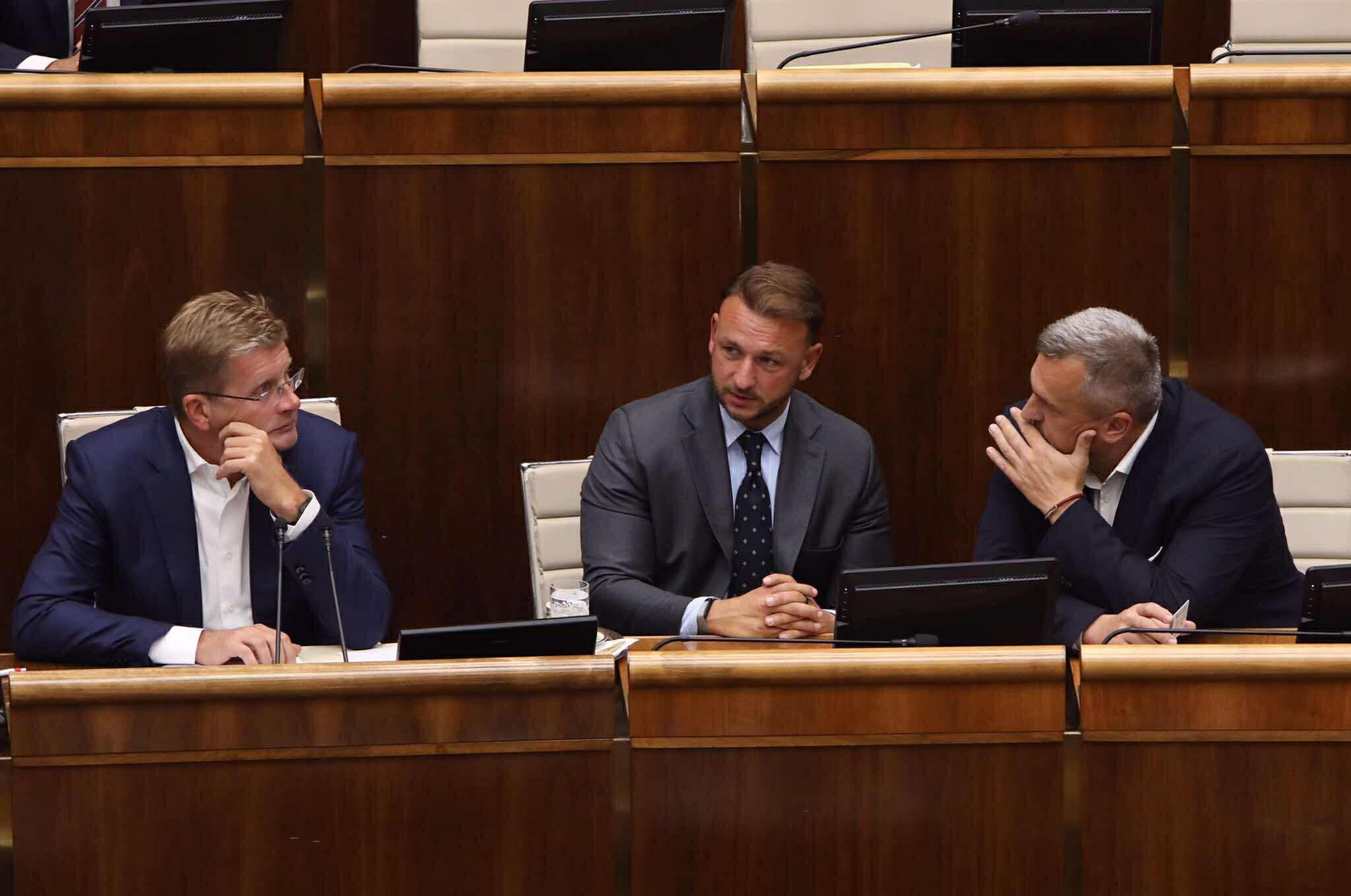 zľava: Peter Žiga, Matúš Šutaj Eštok, Andrej Danko