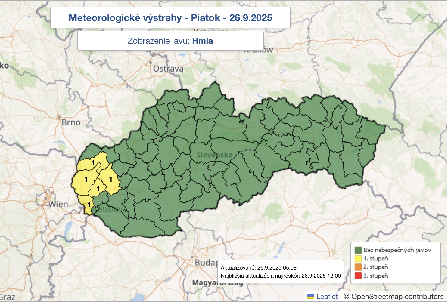 Výstraha pred hmlou