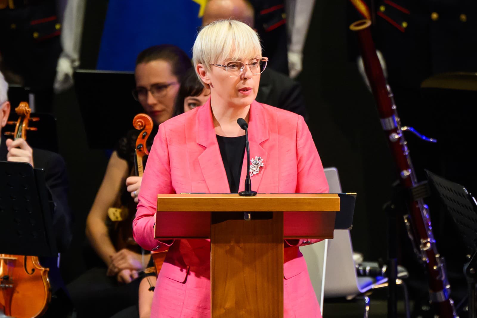 Prezidentka Slovinska Nataša Pircová Musarová počas otvorenia výstavy