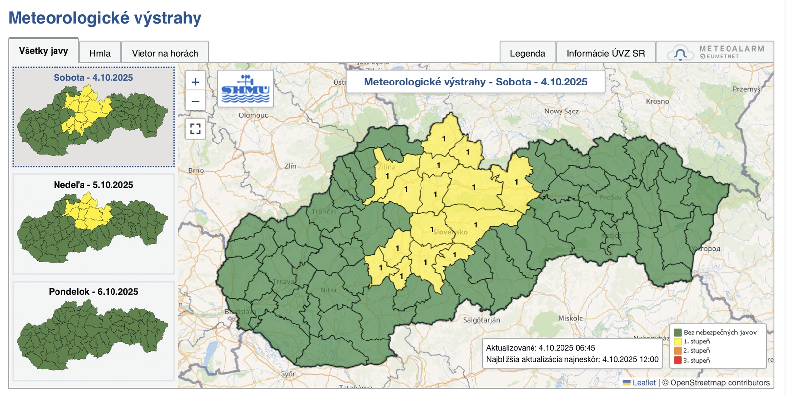 Hustá hmla v Banskobystrickom