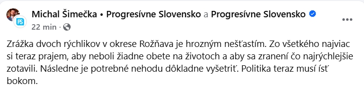 MIMORIADNY ONLINE Čelná zrážka