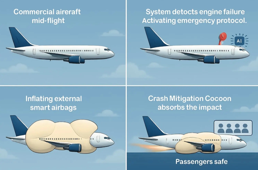 Lietadlo s airbagmi ovládanými umelou inteligenciou má zachraňovať životy!