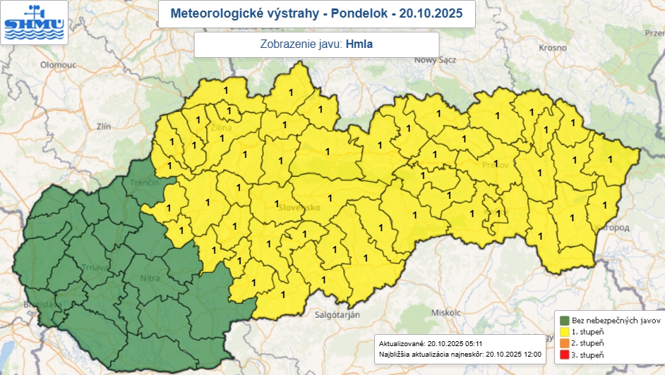 Meteorológovia varujú pred hustou