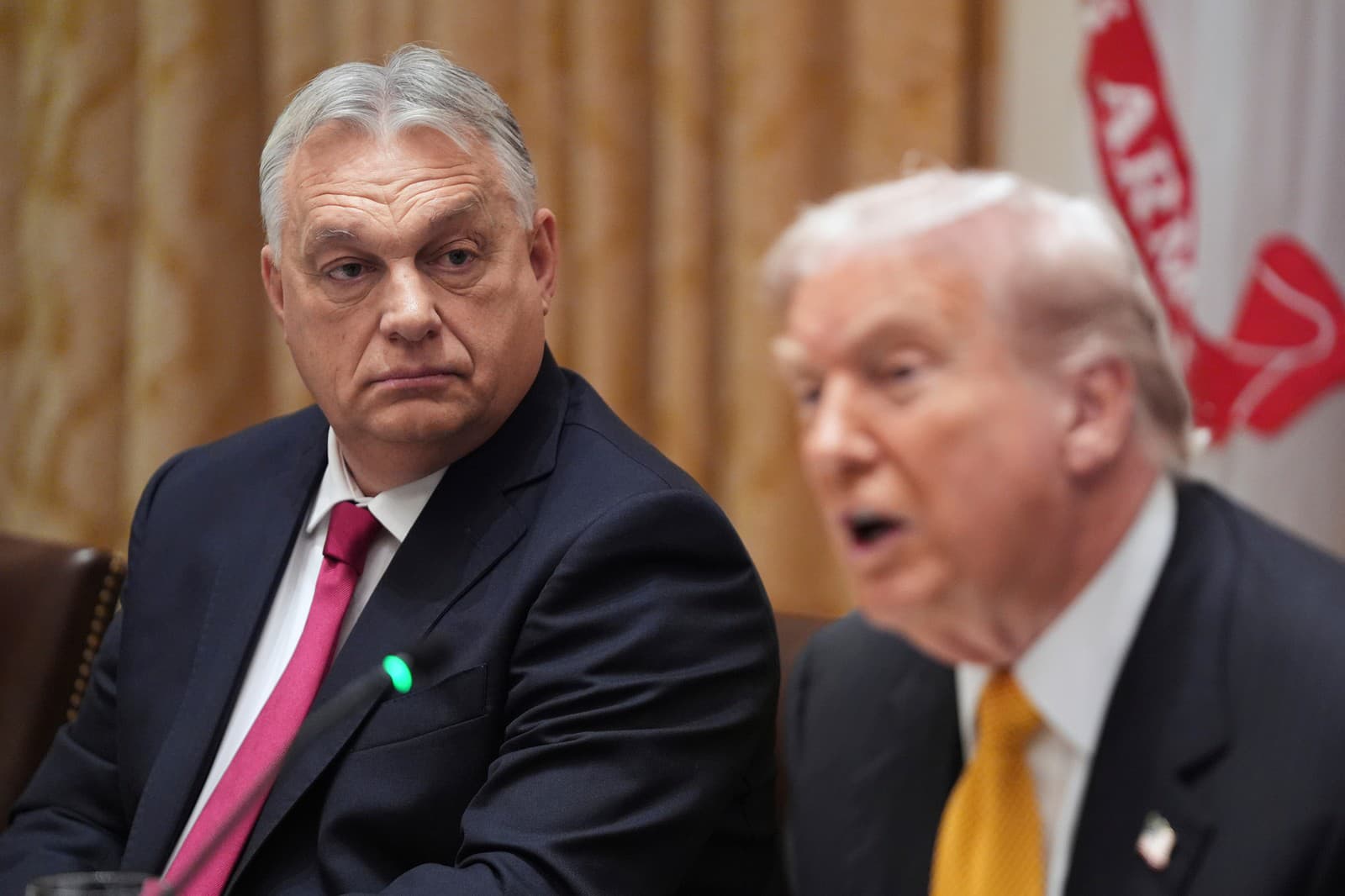Americký prezident Donald Trump (vpravo) a maďarský premiér Viktor Orbán.