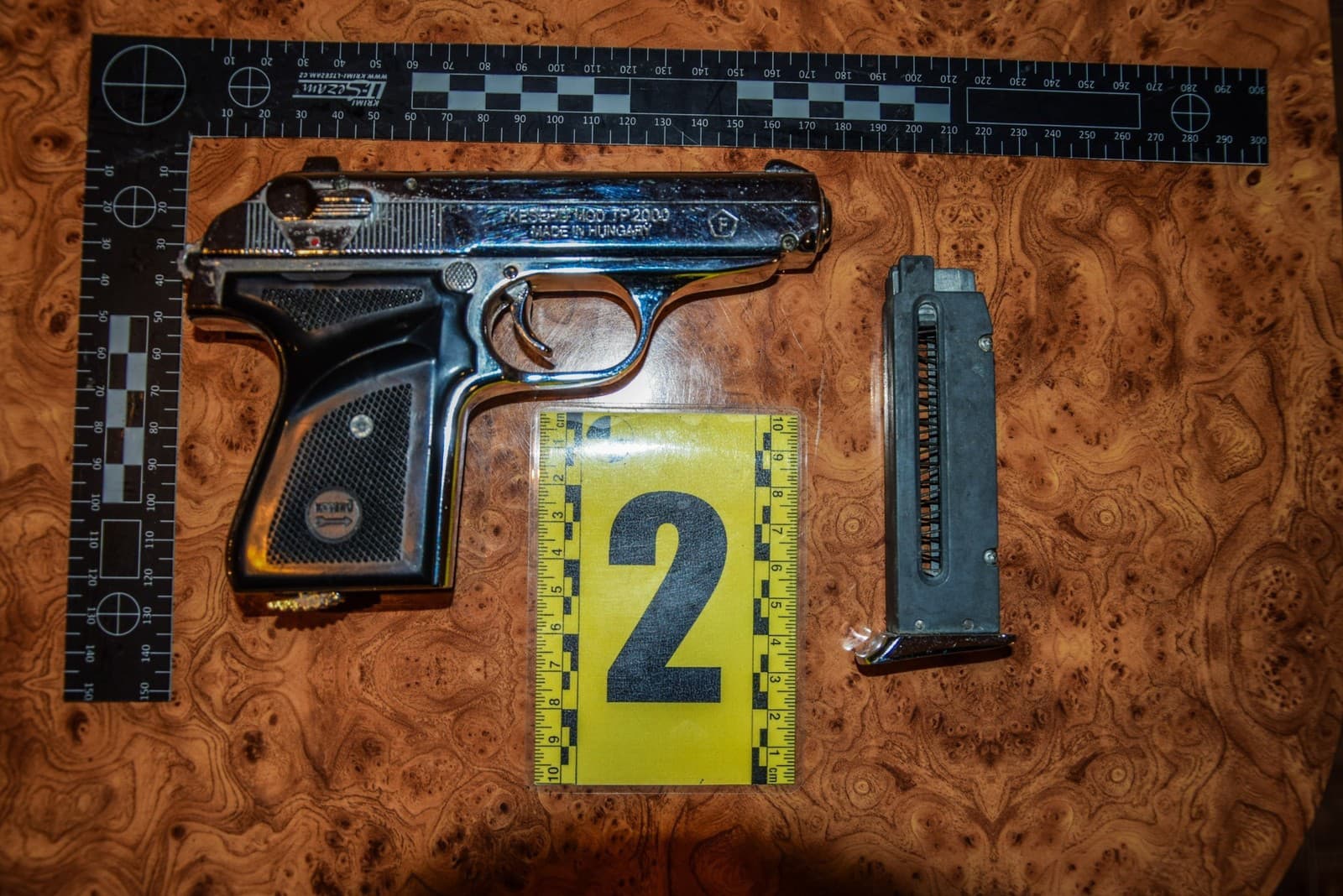 Policajti pri domovej prehliadke zaistili krátku strelnú palnú zbraň a tlmič hluku výstrelu, ďalšie dve zbrane - revolver a expanznú zbraň, náboj a tucet vystrelených nábojníc
