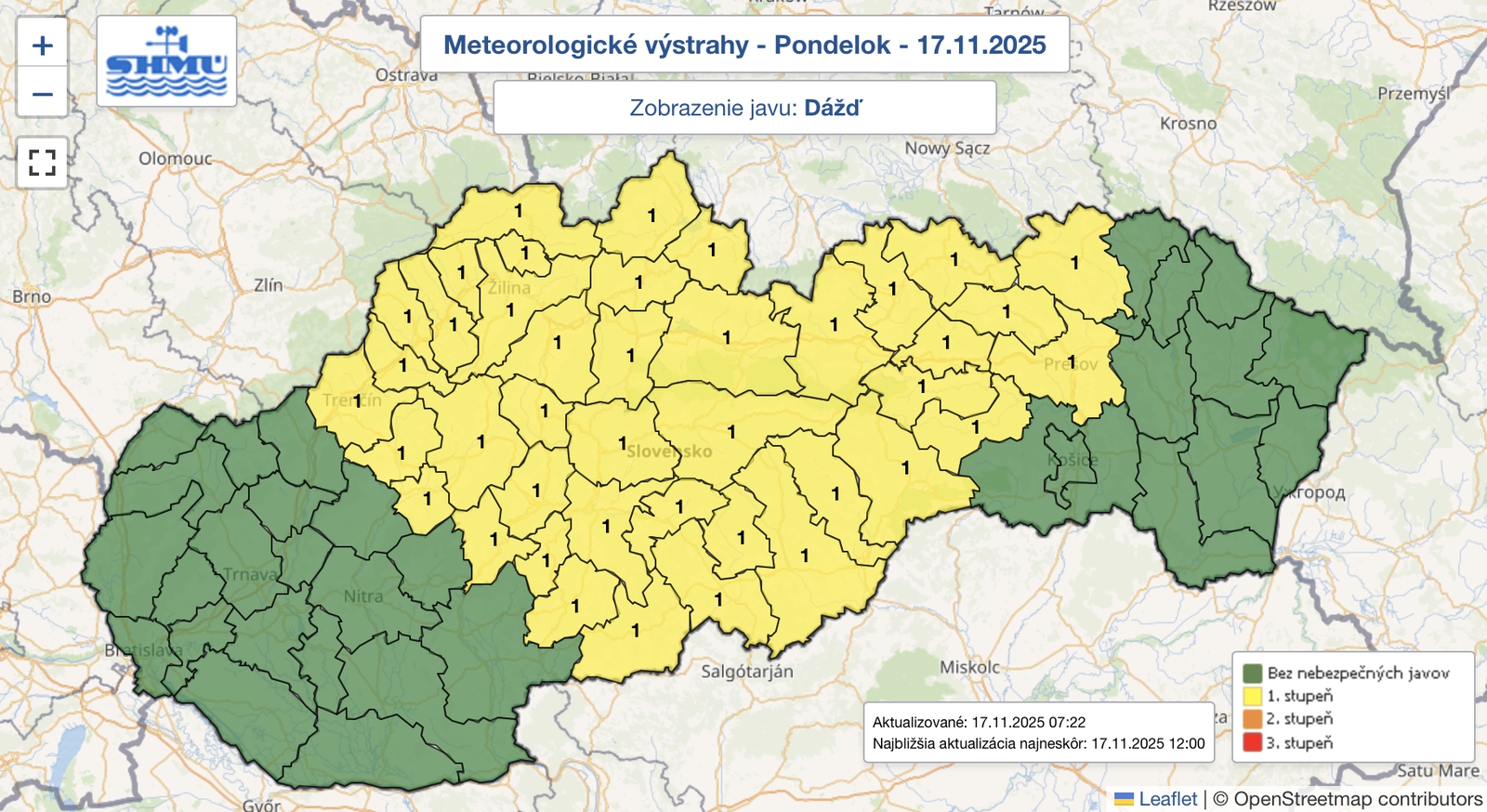 Meteorológovia varujú: Vo viacerých