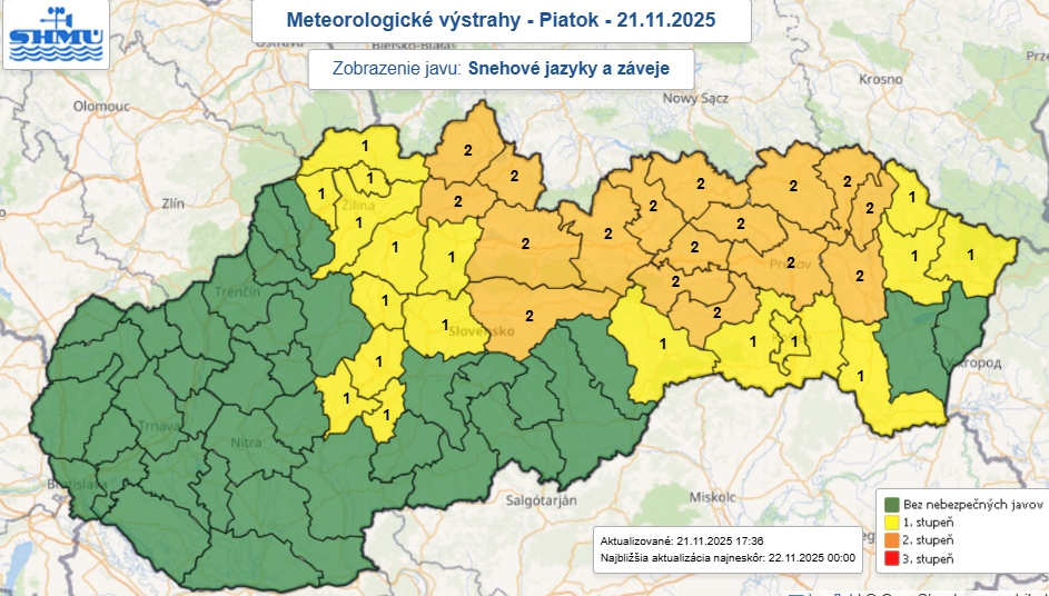 Meteorológovia varujú! Silné sneženie,