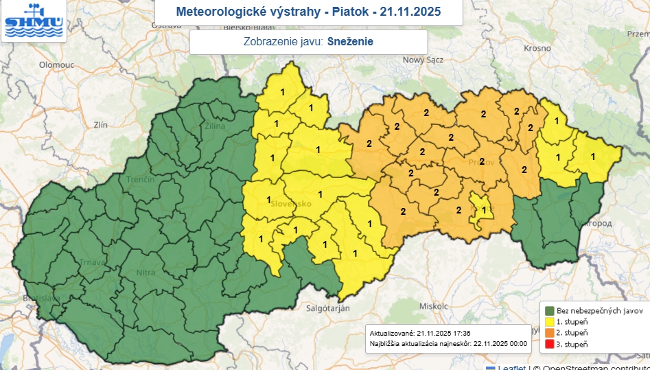 Meteorológovia varujú! Silné sneženie,