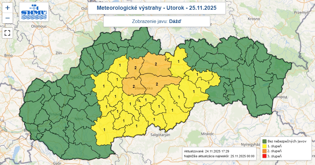 SHMÚ varuje pred poľadovicou,