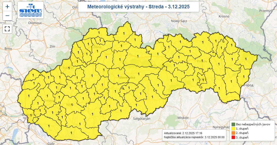 Slovensko sa opäť ponorí
