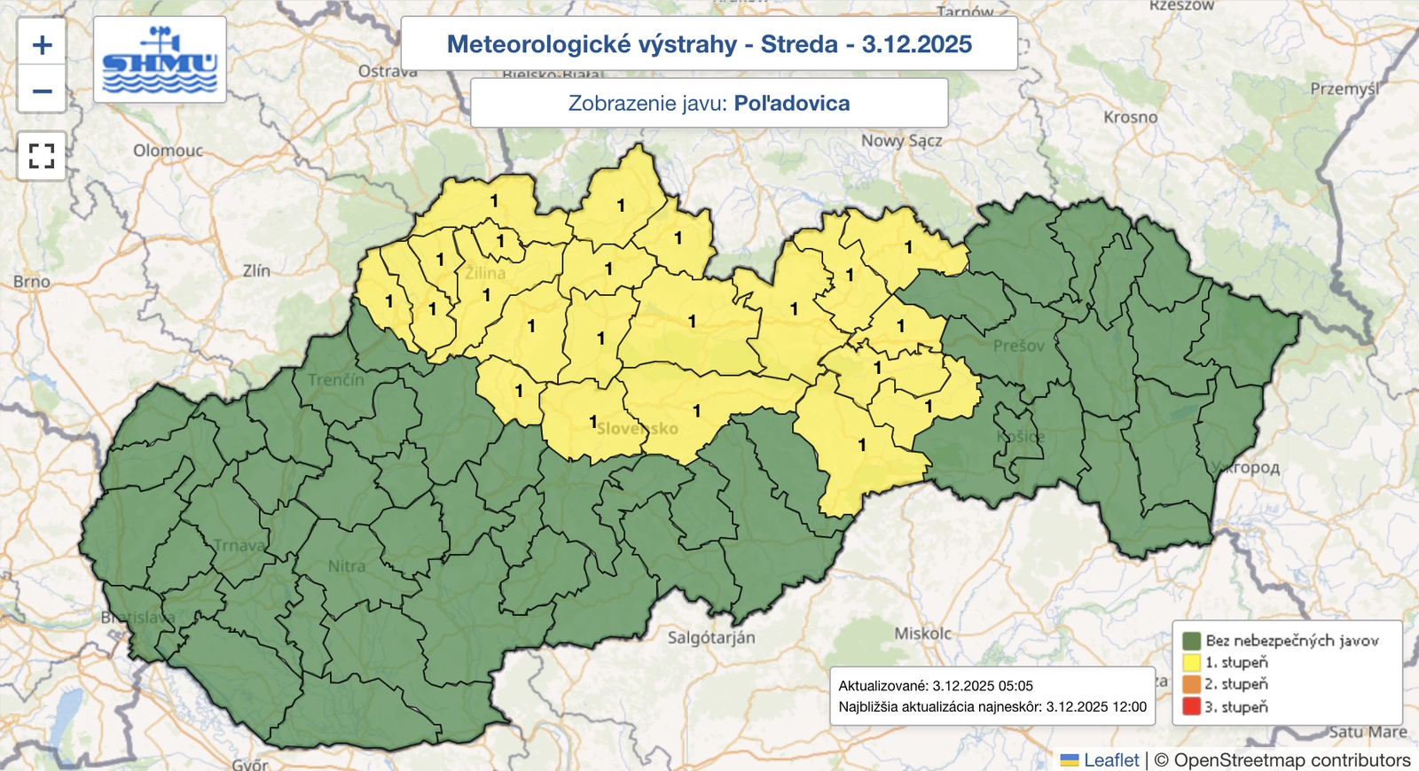 Na celom Slovensku možno