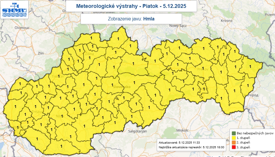 Meteorológovia varujú pred hustou